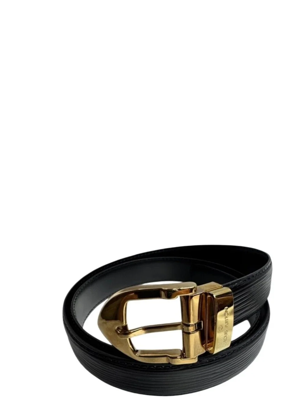 Like NEW! Louis Vuitton Epi Classique Waist Belt Leather Black Size 81/34